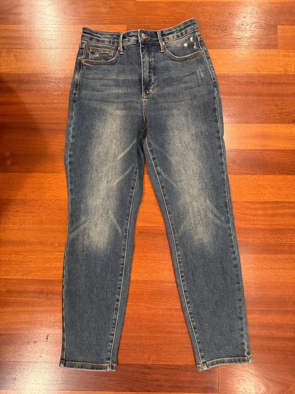 JUDY BLUE Slim Fit Distressed High Rise Jeans 7/28 - Picture 2 of 11